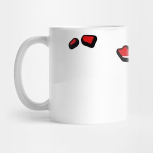 Red, White, and Blue Hawaii Outline Mug